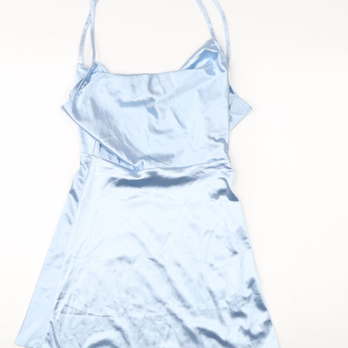 H&M Divided Women Blue Sleeveless Strappy Dress Size 8