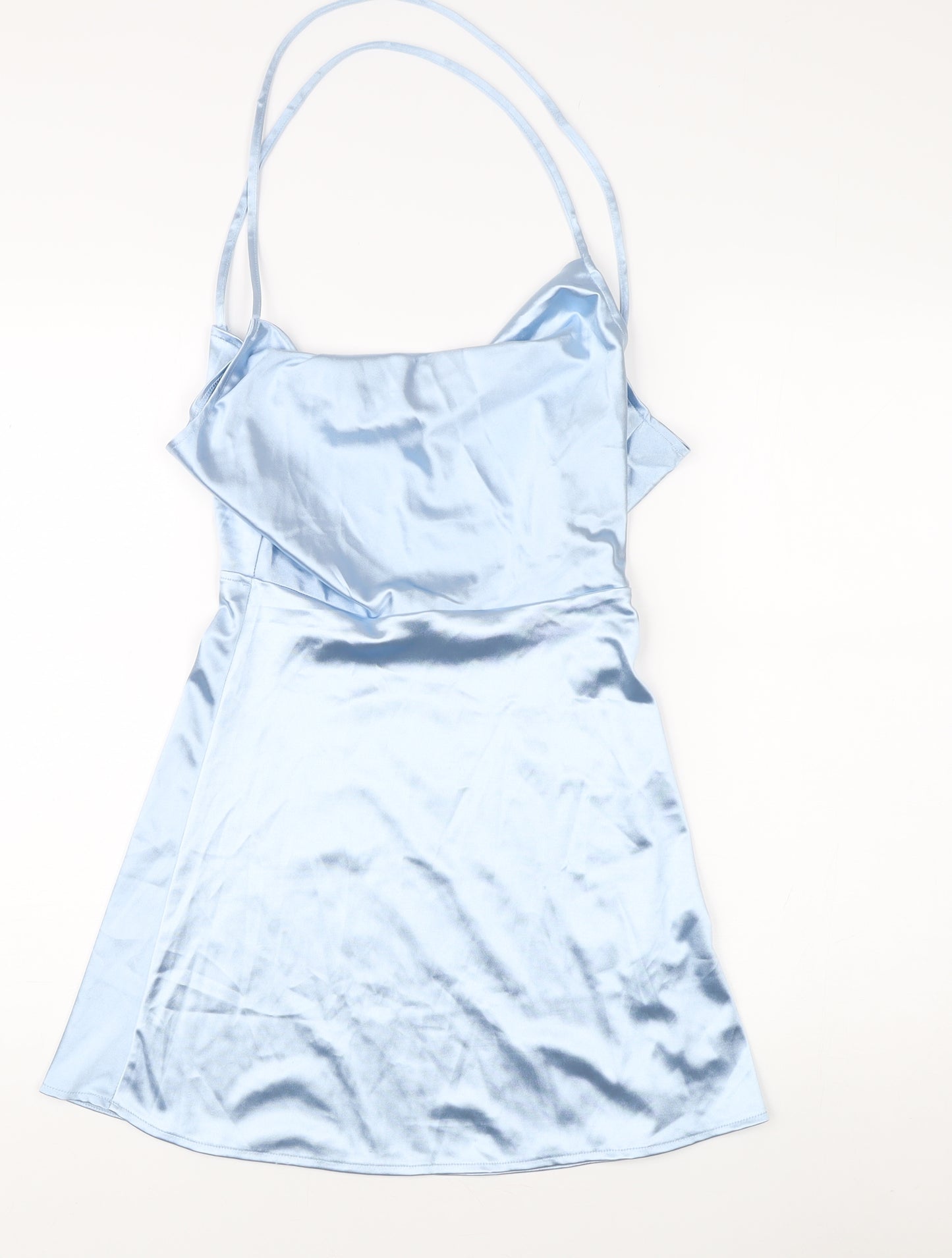 H&M Divided Women Blue Sleeveless Strappy Dress Size 8