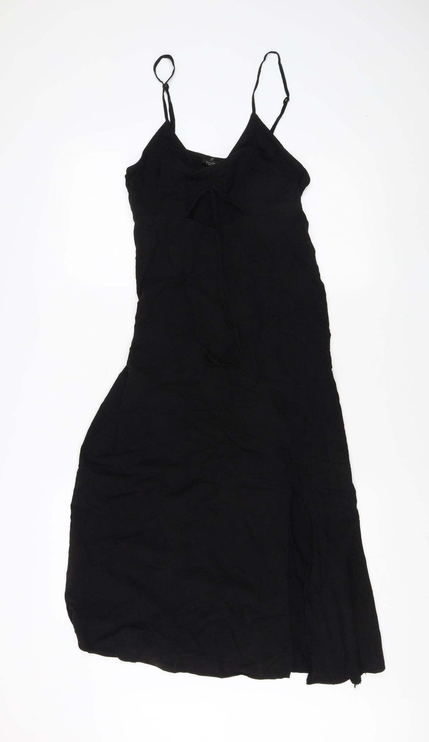 Topshop Women's Black Strappy Dress, Size 10