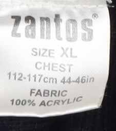 Zantos Men's Black XL V-Neck Pullover Jumper