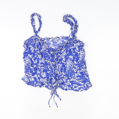 Zara Women's Blue Floral Camisole Blouse, Size 12
