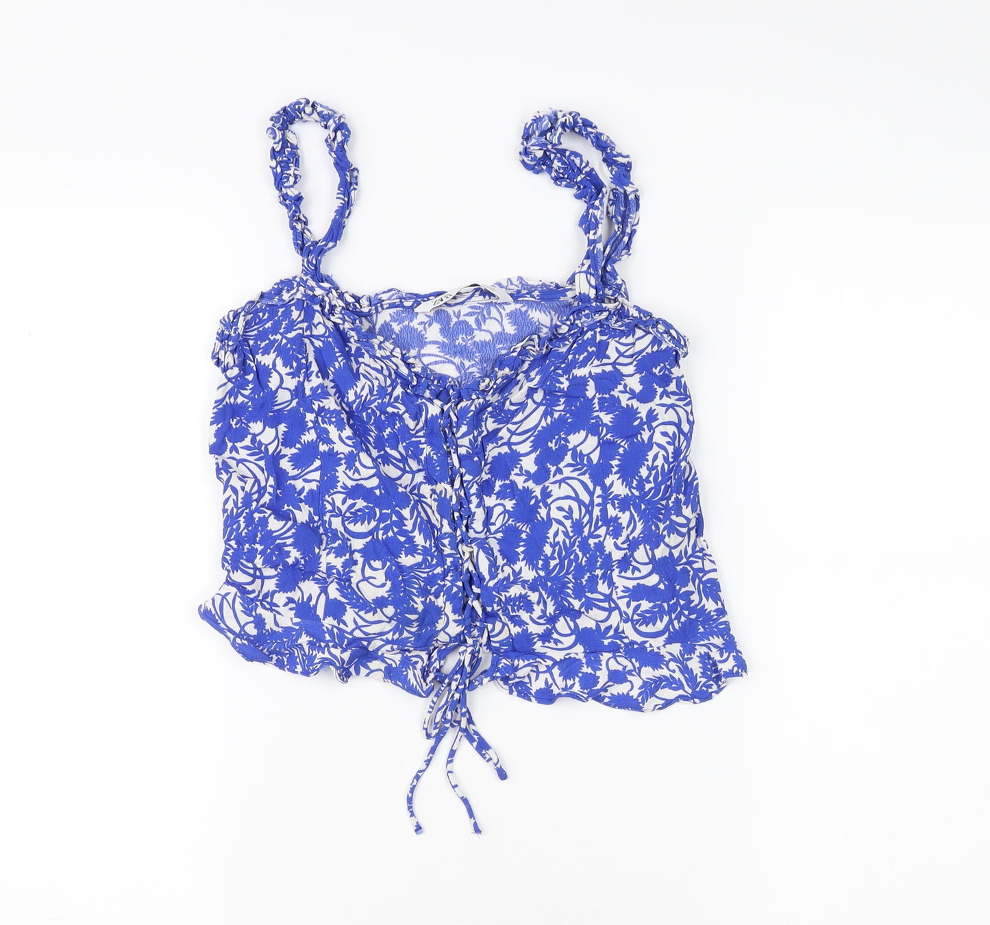 Zara Women's Blue Floral Camisole Blouse, Size 12