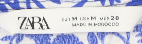 Zara Women's Blue Floral Camisole Blouse, Size 12