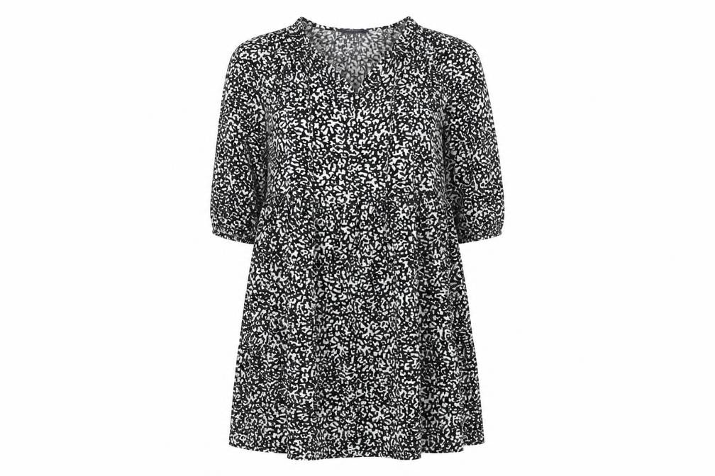 Front view of Marks & Spencer Women's Black Animal Print Dress
