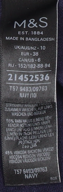 Marks and Spencer Women's Blue Knee Length Skirt Size 10