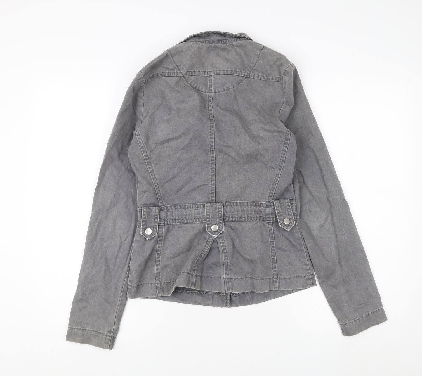 New Look Women's Grey Trench Coat Jacket, Size 8, Cotton