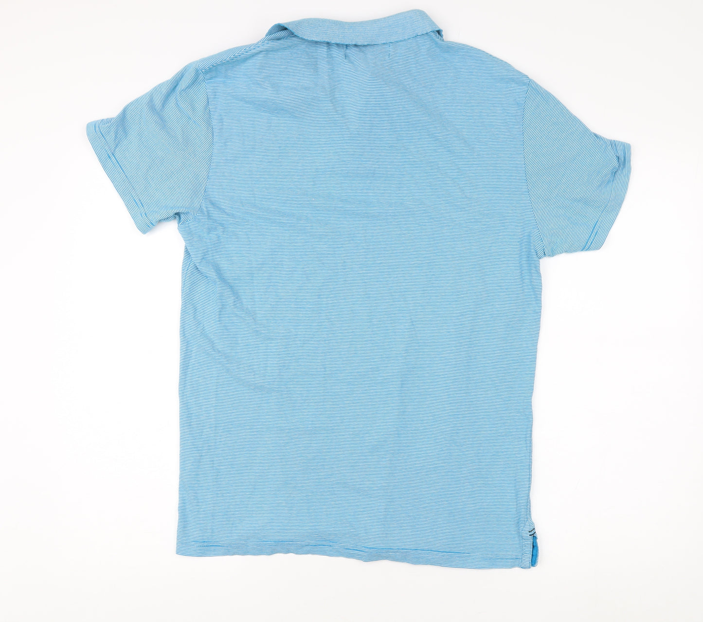 Next Men's Blue Striped Polo Shirt - Large