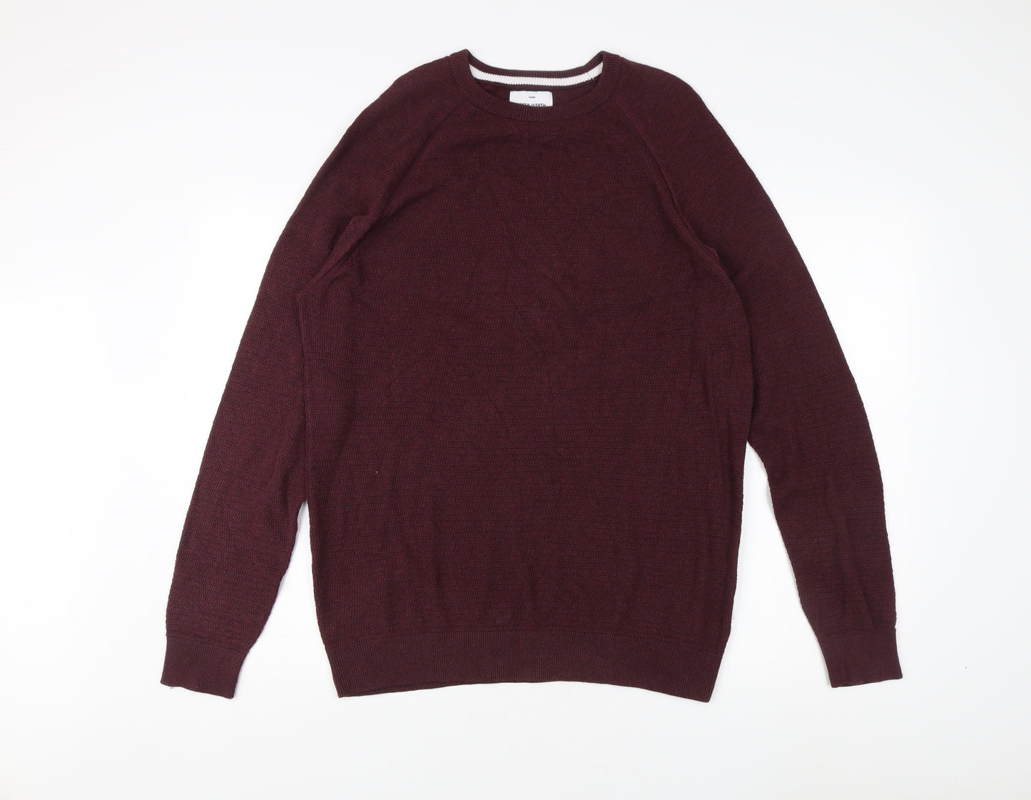 Peter Werth Men's Red XL Cotton Crew Neck Pullover Jumper