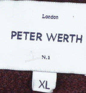 Peter Werth Men's Red XL Cotton Crew Neck Pullover Jumper