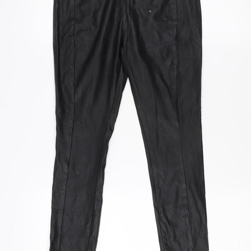 Next Petite Black Faux Leather Skinny Trousers