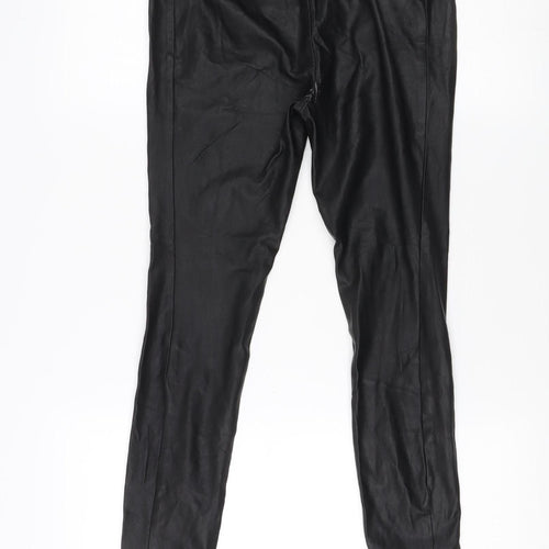 Next Petite Black Faux Leather Skinny Trousers