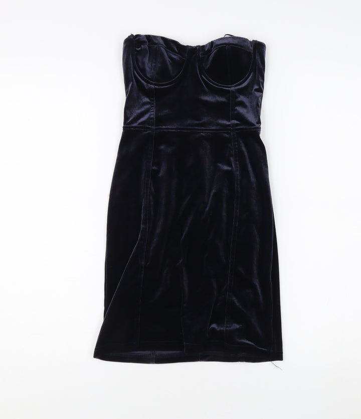 H&M Women's Black Bodycon Knee Length Dress Size 6