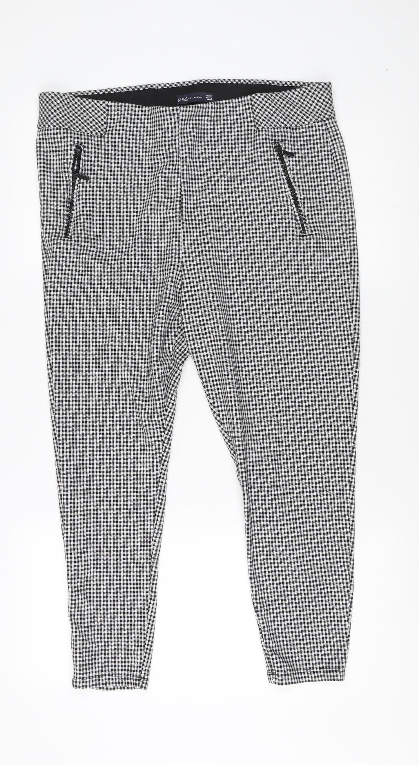 Marks and Spencer Women's Black Check Jegging Size 18