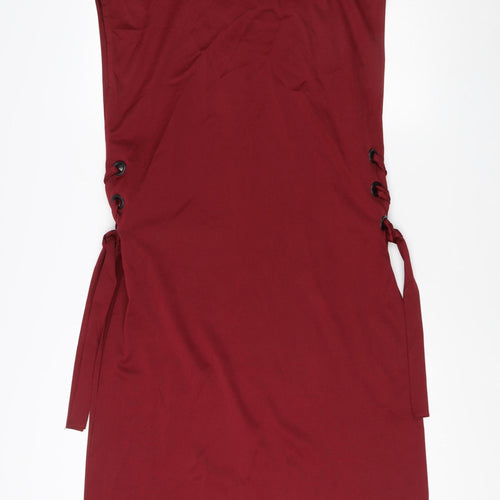 Inayah Women's Red High Neck Sleeveless Dress M