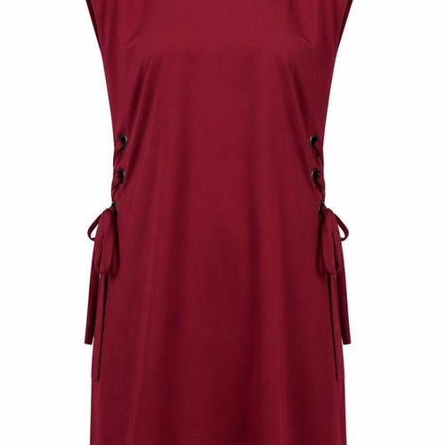 Inayah Women's Red High Neck Sleeveless Dress M