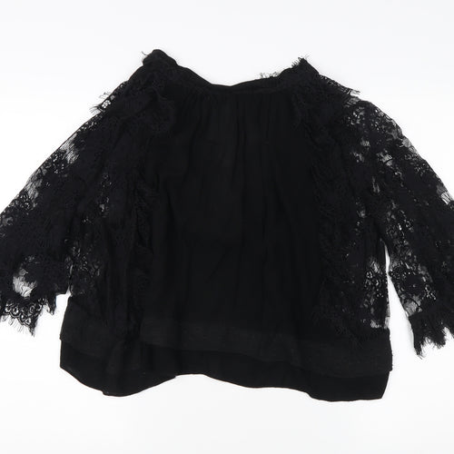 Zara Women's Black Lace Kimono Blouse M