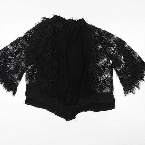 Zara Women's Black Lace Kimono Blouse M