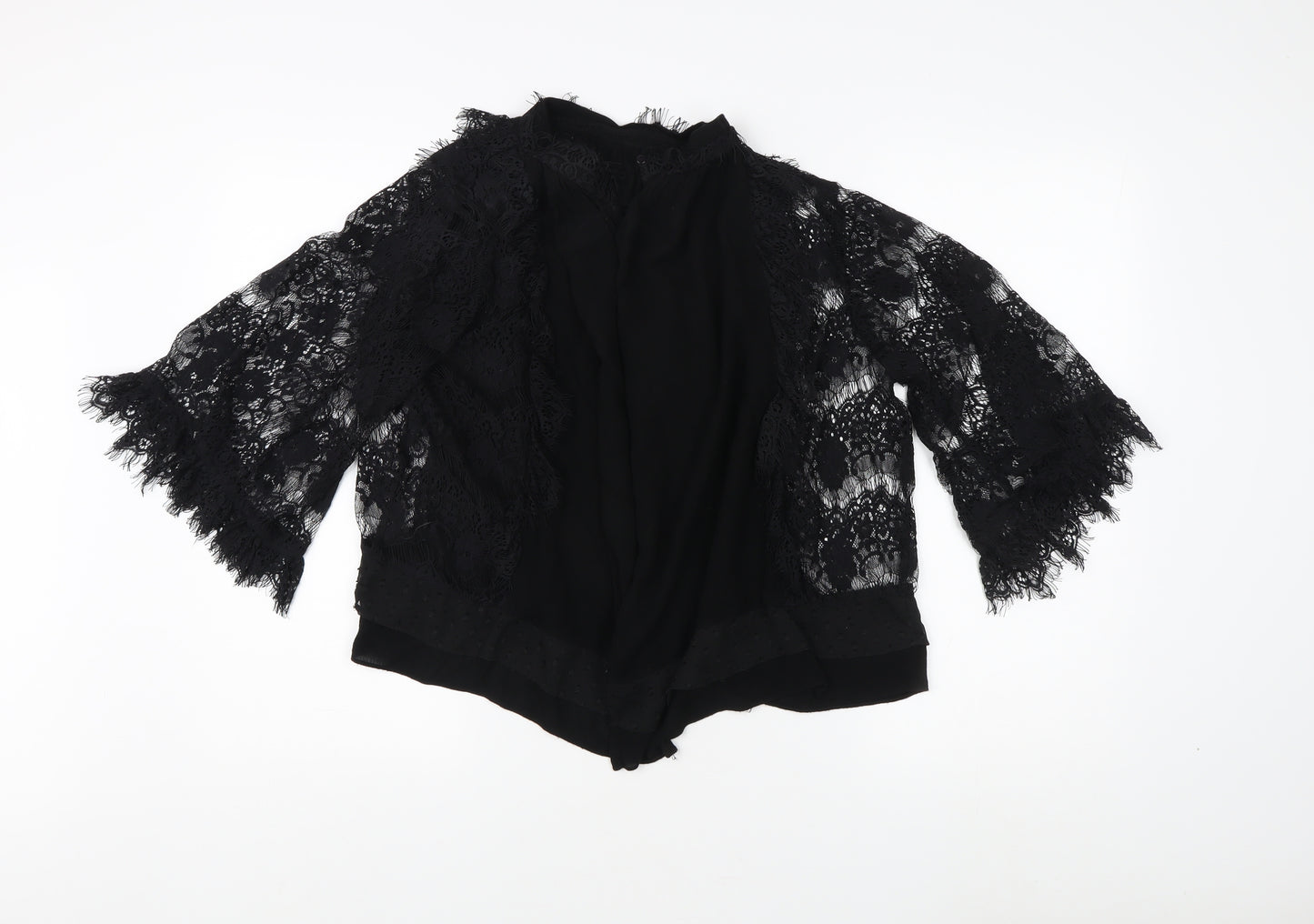 Zara Women's Black Lace Kimono Blouse M