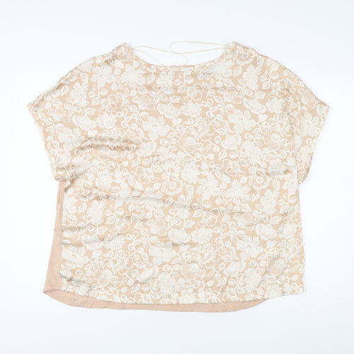 Marks and Spencer Women's Beige Floral Blouse Size 20