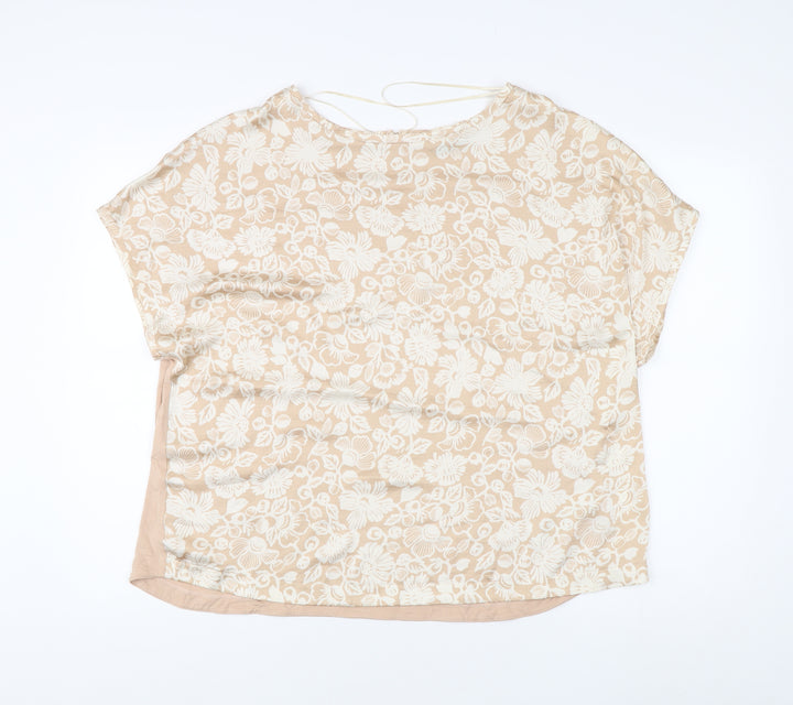 Marks and Spencer Women's Beige Floral Blouse Size 20