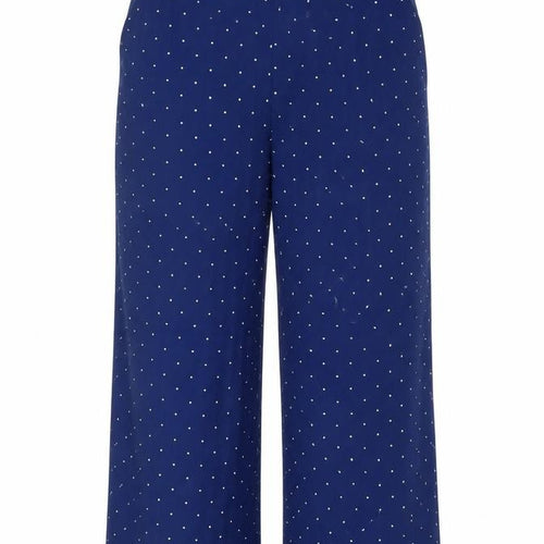 Joanie Women's Blue Polka Dot Wide-Leg Trousers Size 10