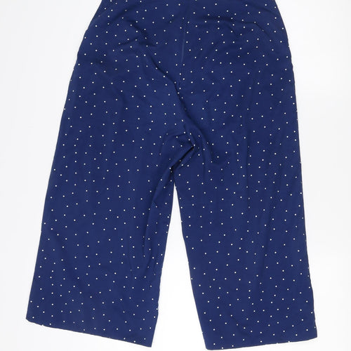 Joanie Women's Blue Polka Dot Wide-Leg Trousers Size 10