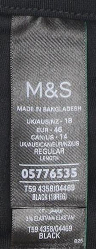 Marks and Spencer Women's Black Trousers Size 18