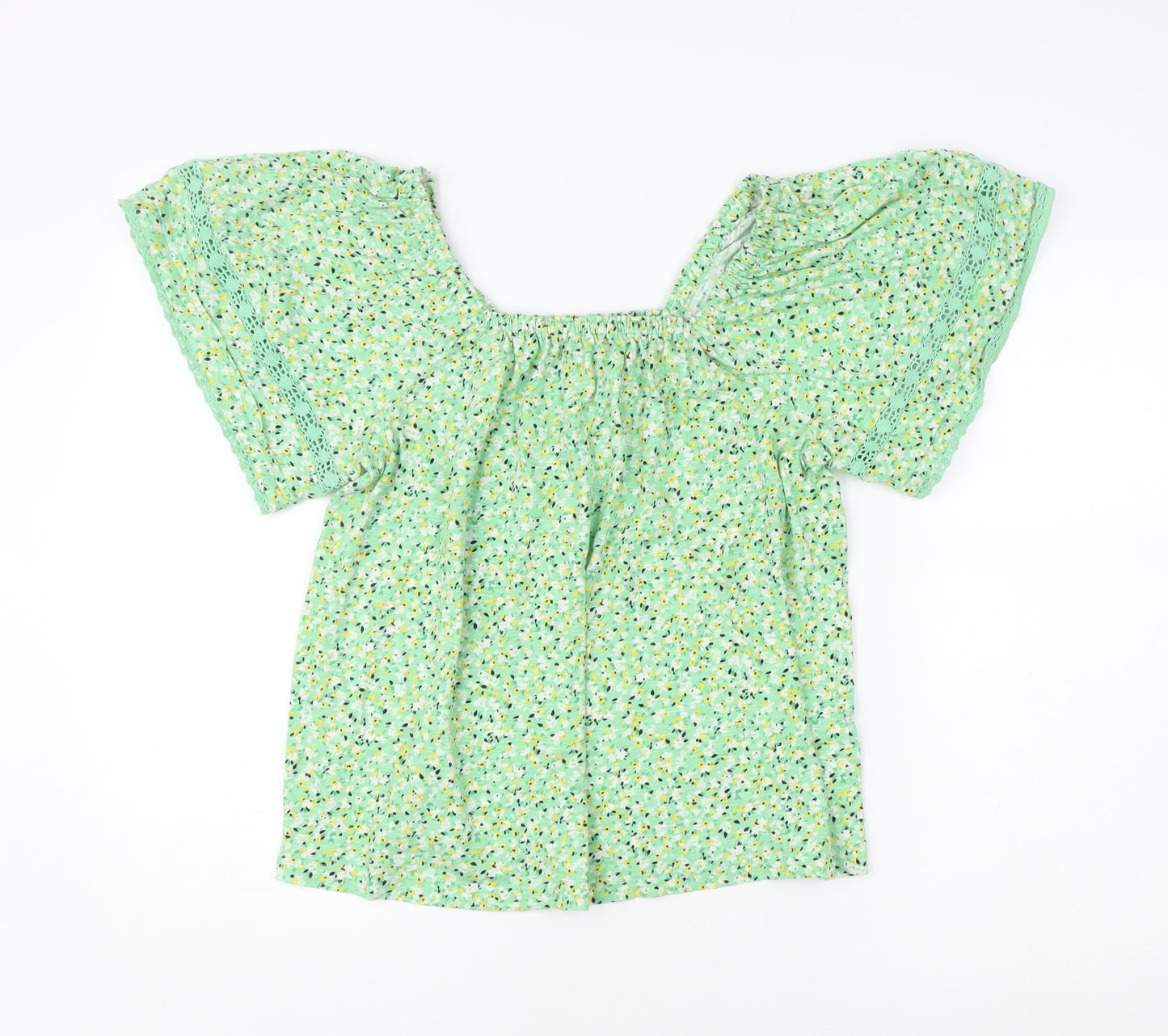 Marks and Spencer Women's Green Floral Blouse Size 10