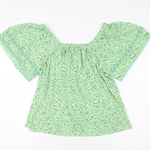 Marks and Spencer Women's Green Floral Blouse Size 10