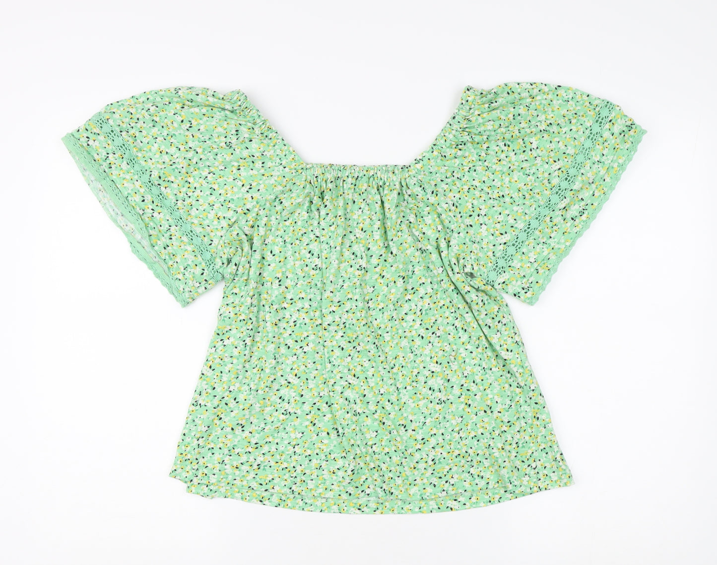 Marks and Spencer Women's Green Floral Blouse Size 10