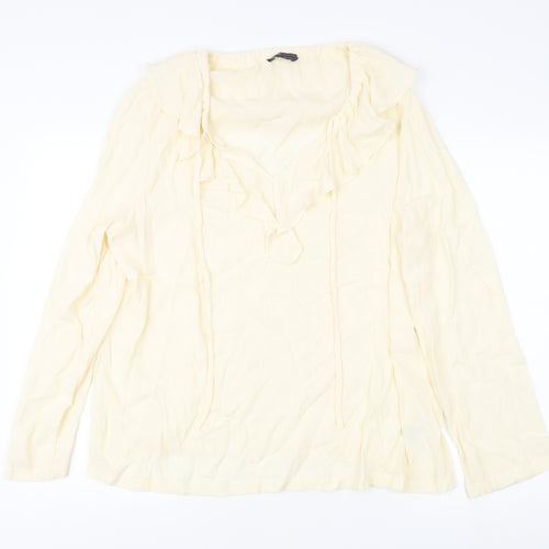 Marks and Spencer Women's Ivory Long Sleeve Top Size 16