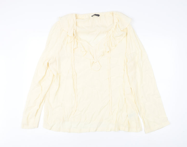 Marks and Spencer Women's Ivory Long Sleeve Top Size 16