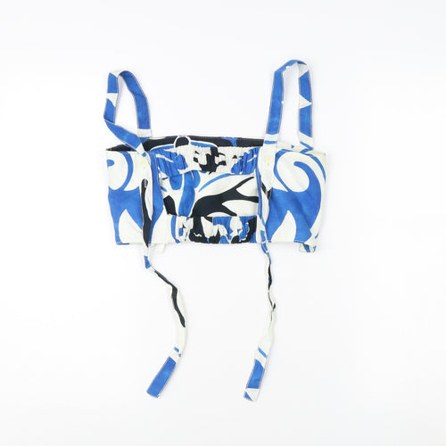 Zara Women's Blue Floral Camisole Tank Top Size S