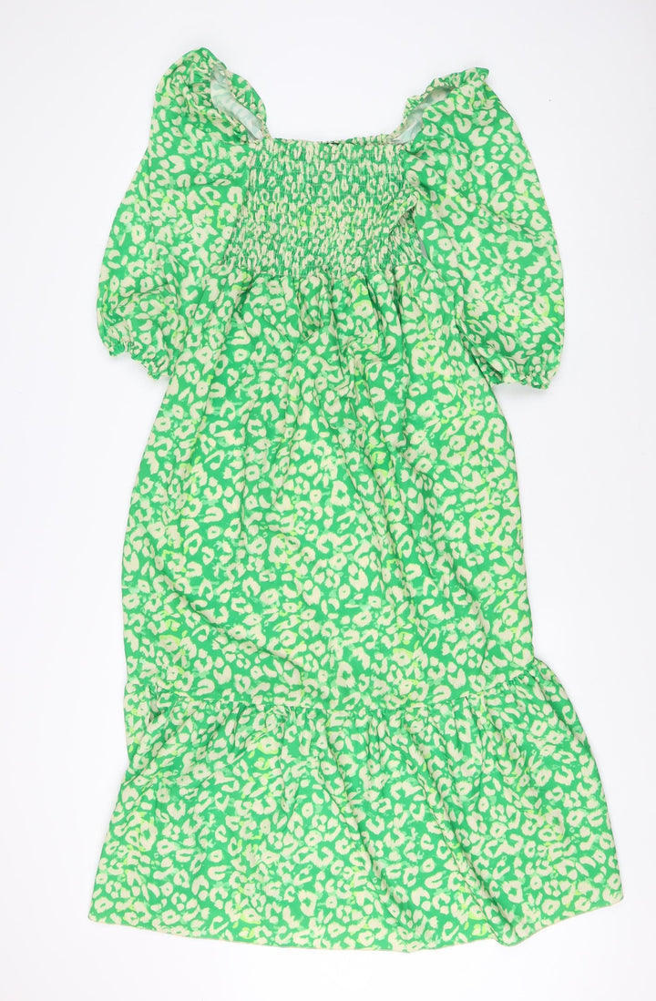 New Look Green Animal Print Maternity Dress 10