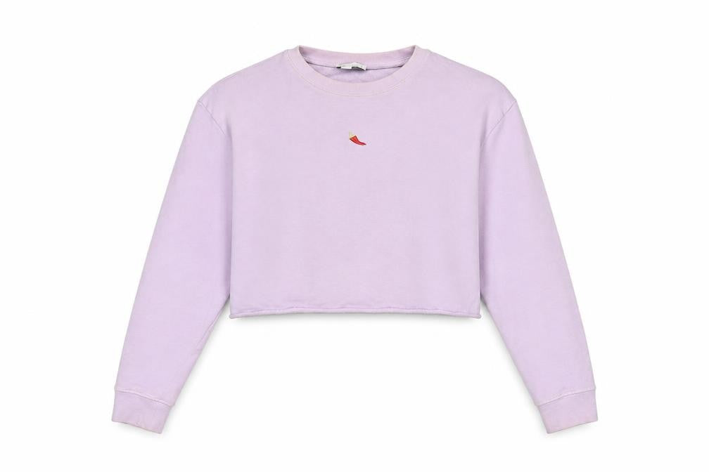 Front view of Topshop Women's Purple Petite, size 10, Sweatshirt