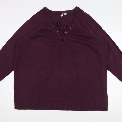 Capsule Women's Jumper, Plum, Size L, Raglan Sleeve