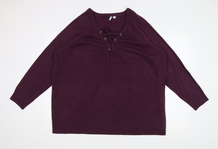 Capsule Women's Jumper, Plum, Size L, Raglan Sleeve