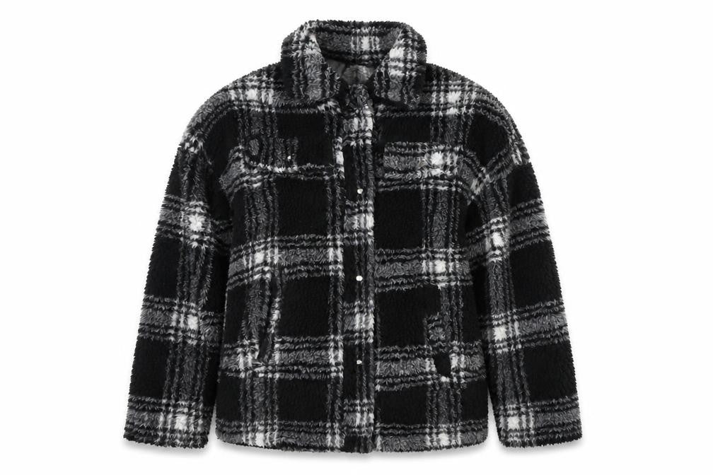 Boohoo Women's Black Plaid Jacket Size 8