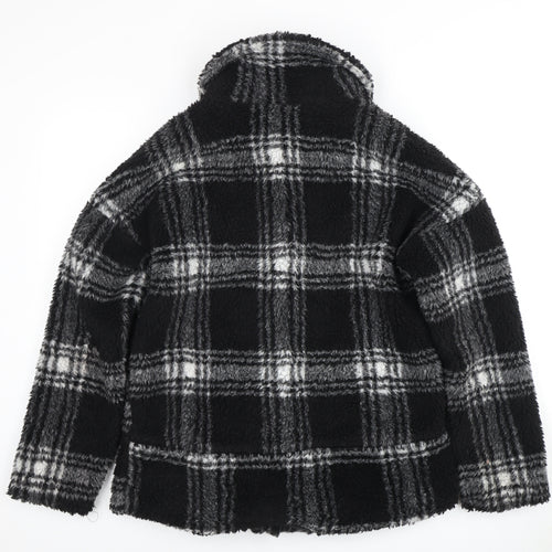 Boohoo Women's Black Plaid Jacket Size 8