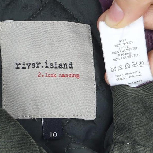 2bya Island Women's Green Quilted Jacket Size 10