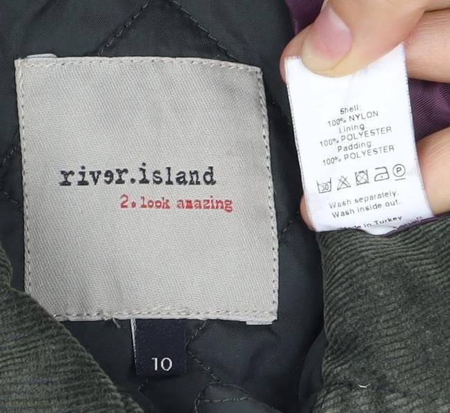 2bya Island Women's Green Quilted Jacket Size 10