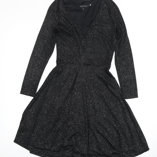 New Look Black Women's Skater Dress Size 8