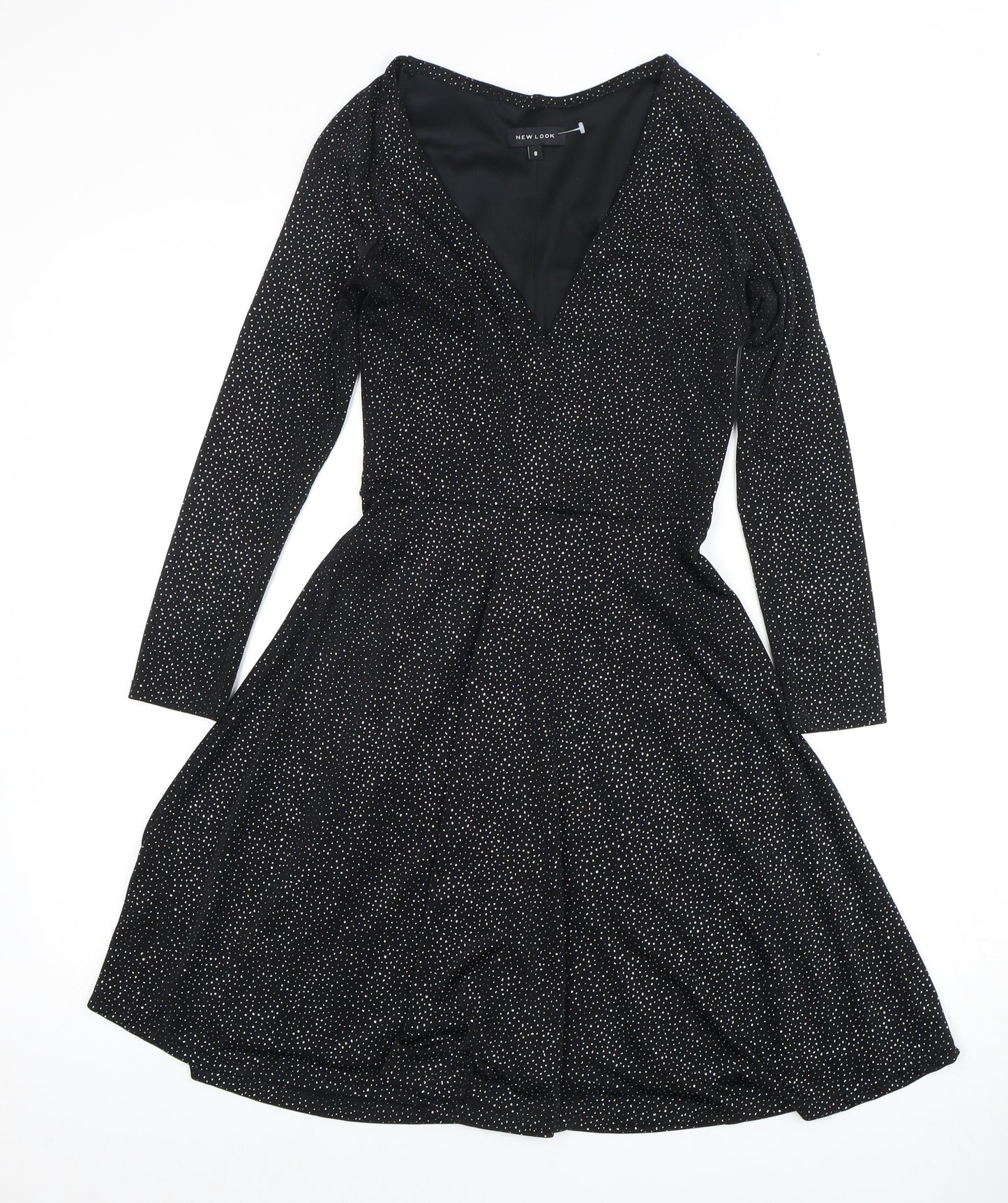New Look Black Women's Skater Dress Size 8