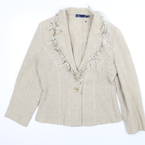 Aria Women's Beige Linen Blazer Size 10