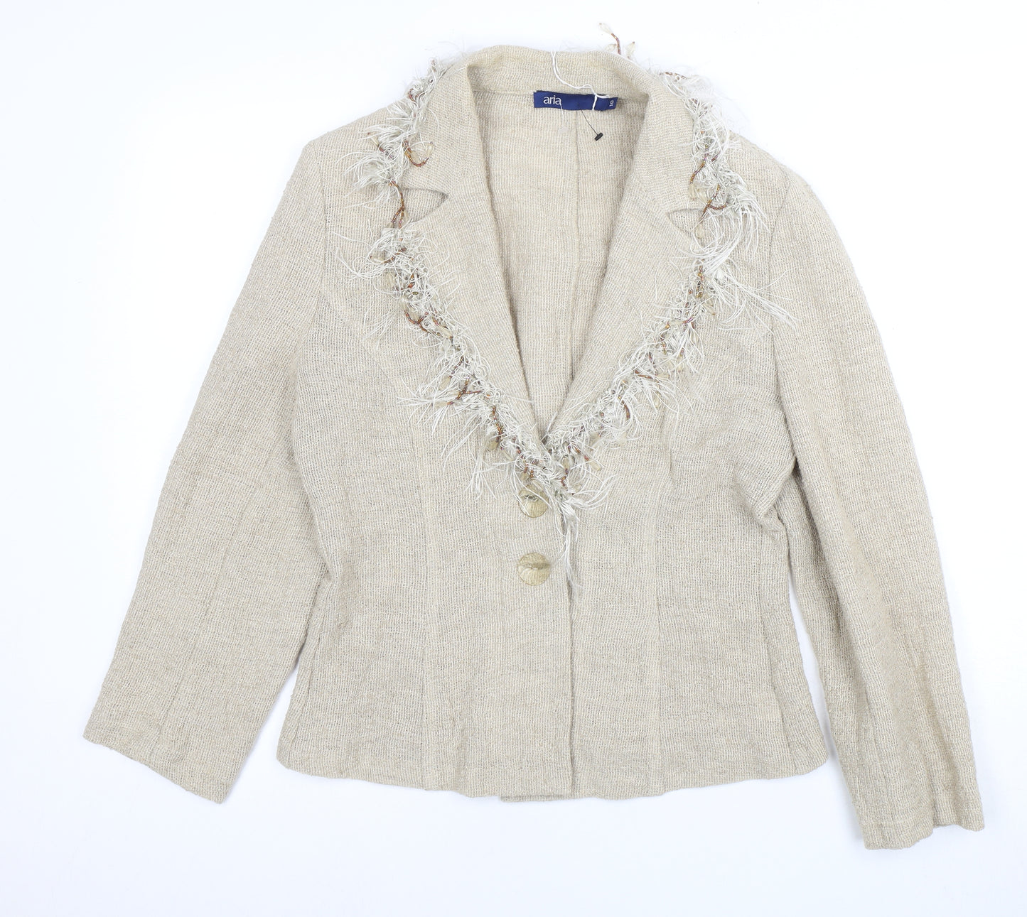 Aria Women's Beige Linen Blazer Size 10