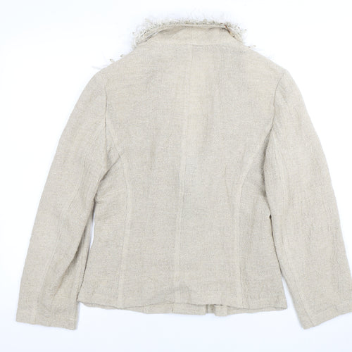 Aria Women's Beige Linen Blazer Size 10