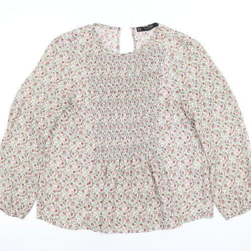 Zara Basic Women's Floral Long Sleeve Blouse XS
