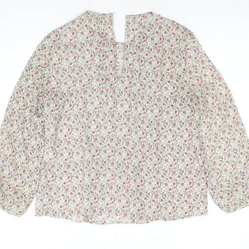 Zara Basic Women's Floral Long Sleeve Blouse XS