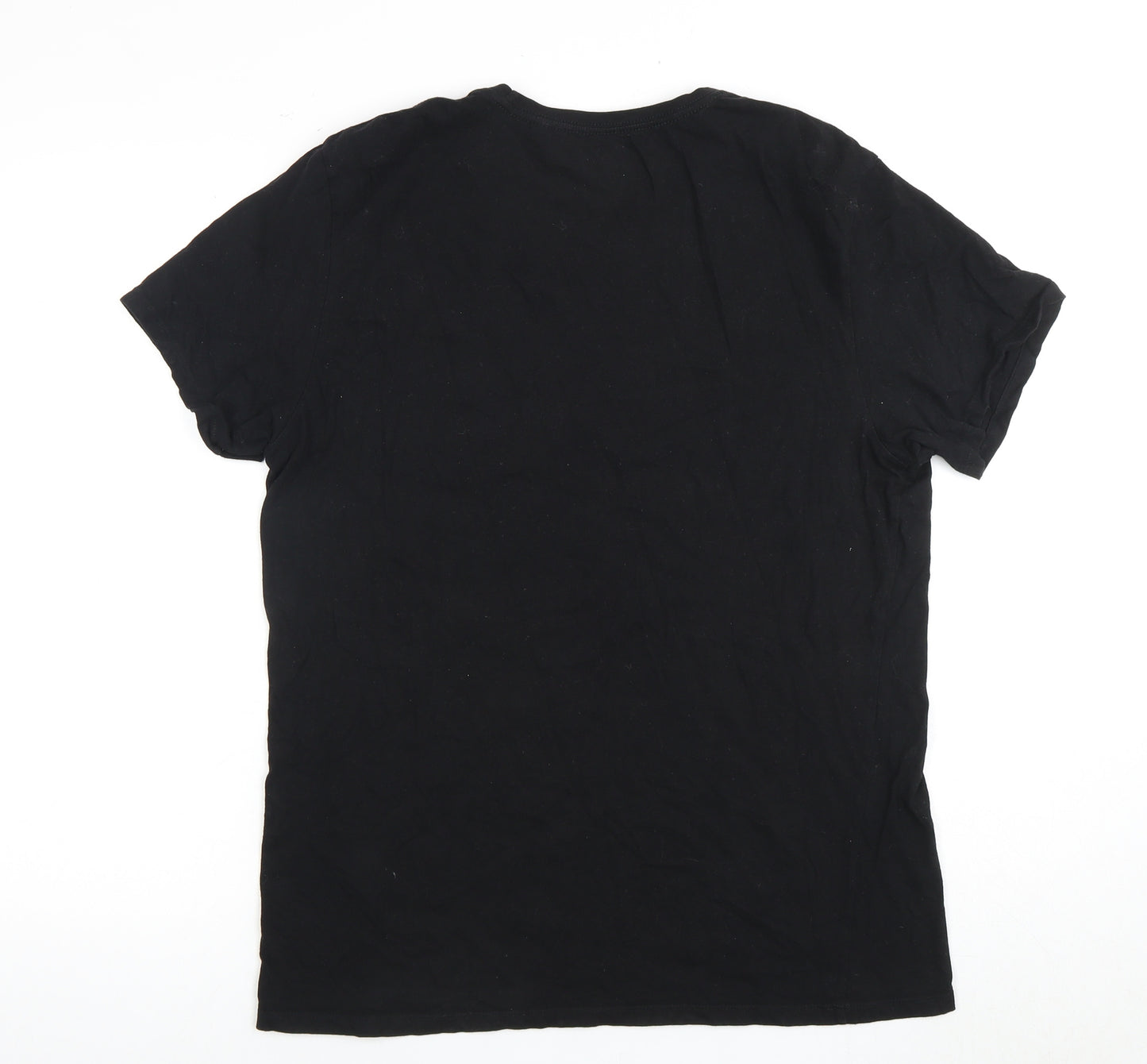 Guess Men's Black Graphic T-Shirt, Short Sleeve