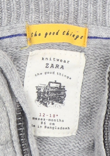 Zara Unisex Baby Grey Jacket 12-18 Months